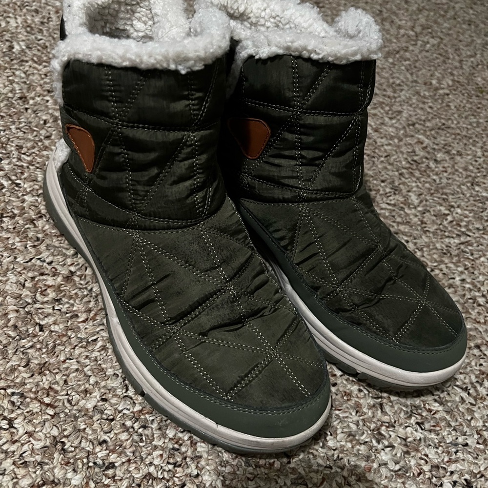 Women's Quilted Winter Boots - Green